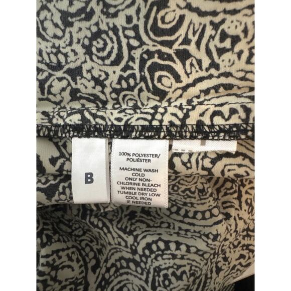 Ann Taylor Loft Maxi Dress Womens 0 Long Boho Bohemian Batik Cream Black Neutral - Picture 6 of 10